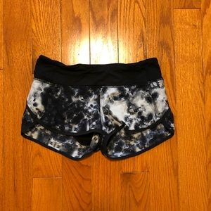 Lululemon Black and White Floral Shorts